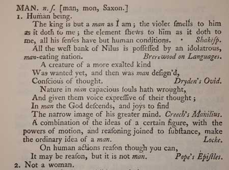 man man, human being; not a woman