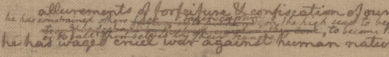 Text of rough draft, showing cross-outs and editing between the   lines